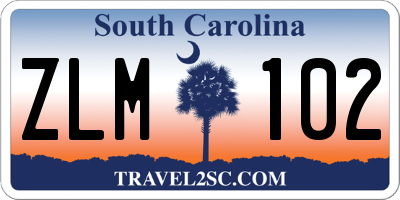 SC license plate ZLM102