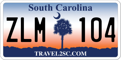 SC license plate ZLM104