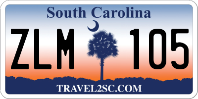 SC license plate ZLM105