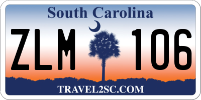 SC license plate ZLM106