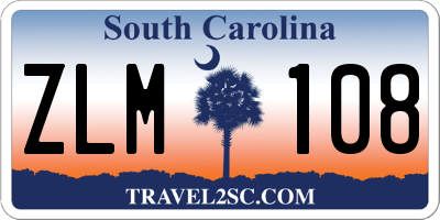 SC license plate ZLM108