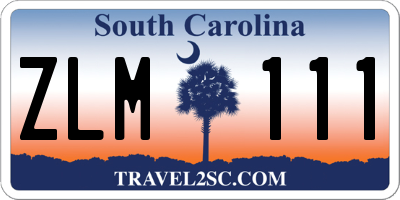 SC license plate ZLM111