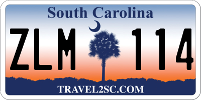 SC license plate ZLM114