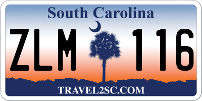 SC license plate ZLM116
