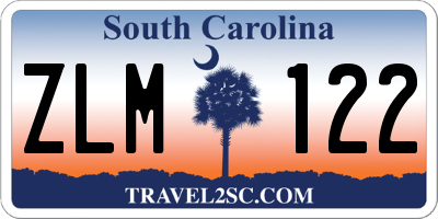 SC license plate ZLM122