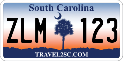SC license plate ZLM123