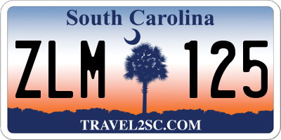 SC license plate ZLM125