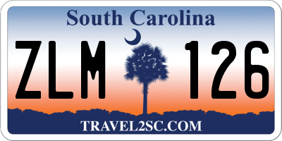 SC license plate ZLM126
