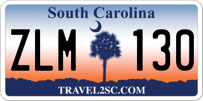 SC license plate ZLM130