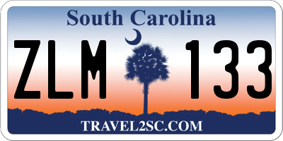 SC license plate ZLM133