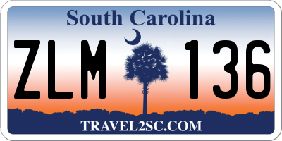 SC license plate ZLM136