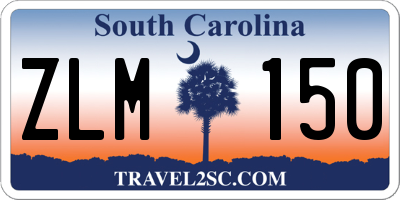 SC license plate ZLM150