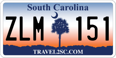 SC license plate ZLM151