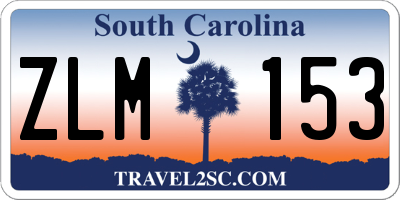 SC license plate ZLM153