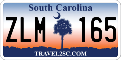SC license plate ZLM165