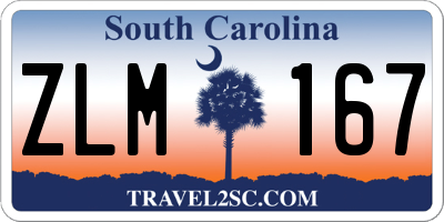 SC license plate ZLM167