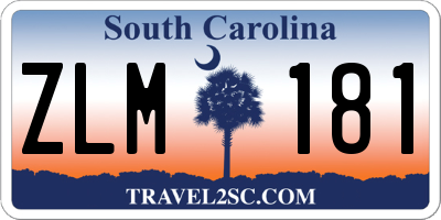 SC license plate ZLM181