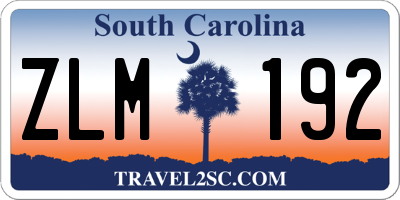 SC license plate ZLM192