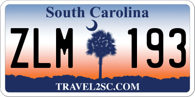 SC license plate ZLM193