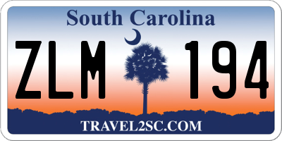 SC license plate ZLM194