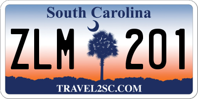 SC license plate ZLM201