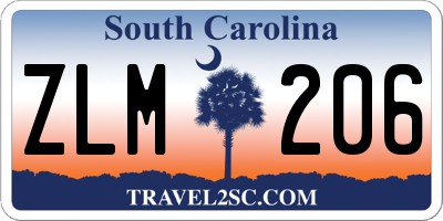 SC license plate ZLM206