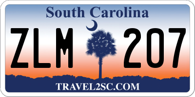 SC license plate ZLM207