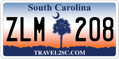SC license plate ZLM208