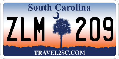 SC license plate ZLM209