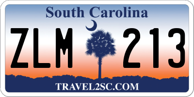 SC license plate ZLM213