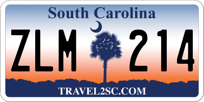 SC license plate ZLM214