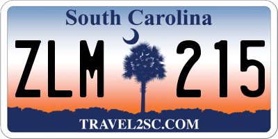 SC license plate ZLM215