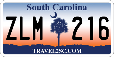 SC license plate ZLM216