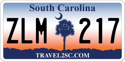 SC license plate ZLM217