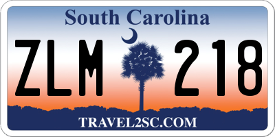 SC license plate ZLM218