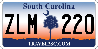 SC license plate ZLM220