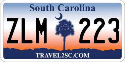 SC license plate ZLM223