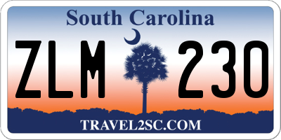 SC license plate ZLM230