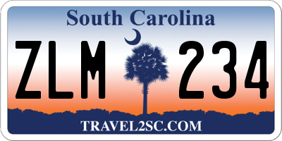 SC license plate ZLM234