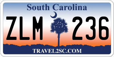 SC license plate ZLM236