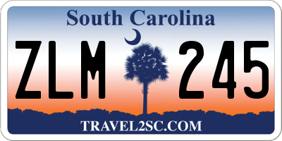 SC license plate ZLM245