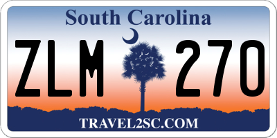 SC license plate ZLM270