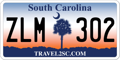 SC license plate ZLM302
