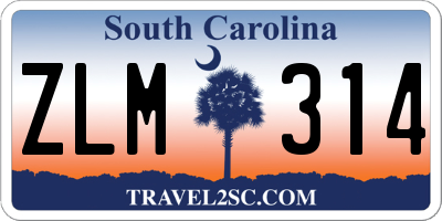 SC license plate ZLM314