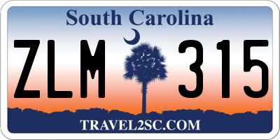 SC license plate ZLM315
