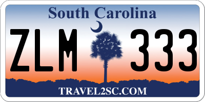 SC license plate ZLM333