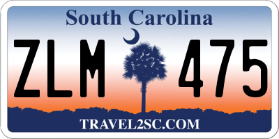 SC license plate ZLM475
