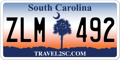 SC license plate ZLM492