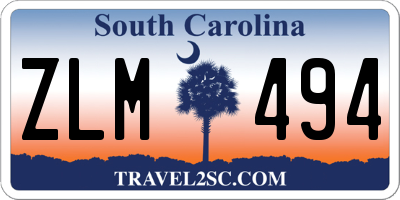 SC license plate ZLM494