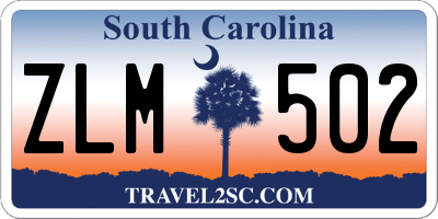 SC license plate ZLM502